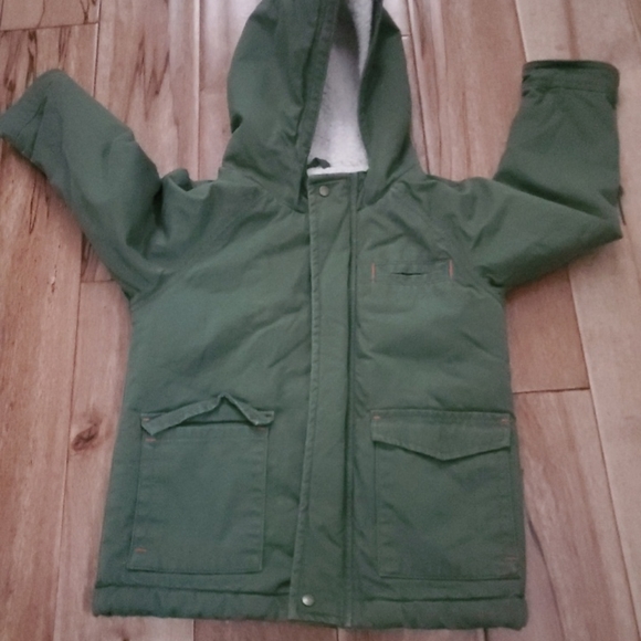 Cherokee Sherpa cotton army green jacket kids sz 4T - Picture 6 of 10